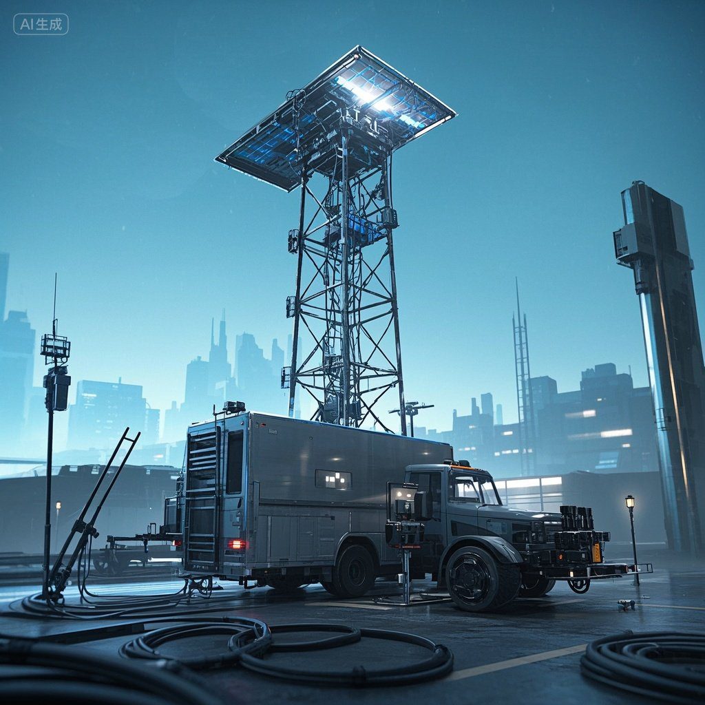 jimeng-2025-08-02-4620-太阳能照明塔、移动监控拖车、拖车配件和伸缩桅杆